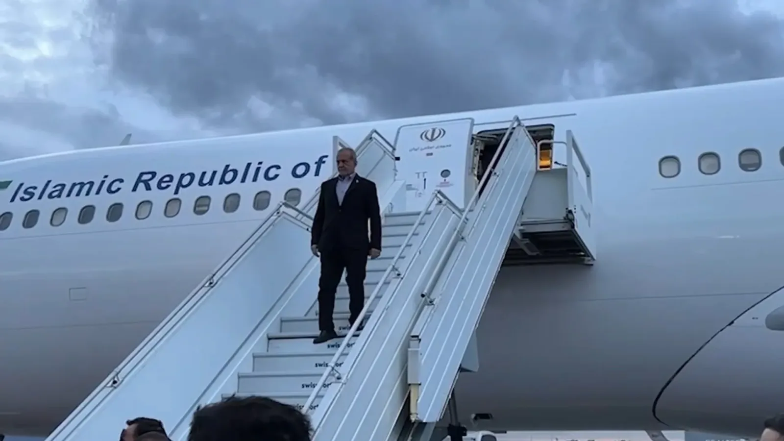 Iranian President Masoud Pezeshkian arrives in New York for UNGA