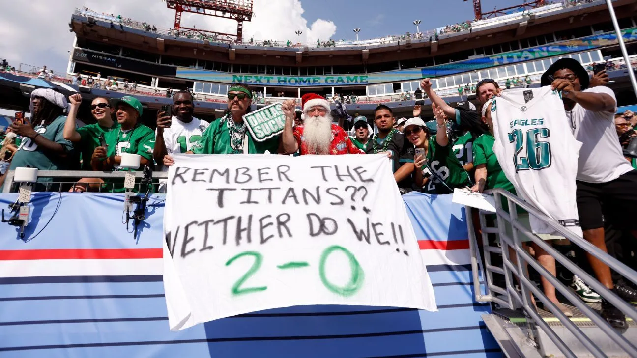 π Eagles poking fun at Titans tops NFL Week 2 trolls