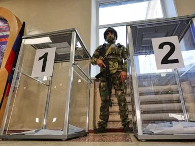 Russian holds parliamentary vote in areas it seized from Ukraine in the war