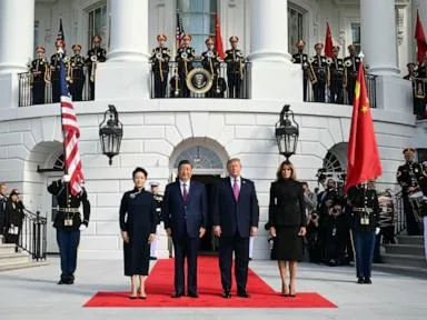 Trump greets Xi at White House for high-stakes state visit