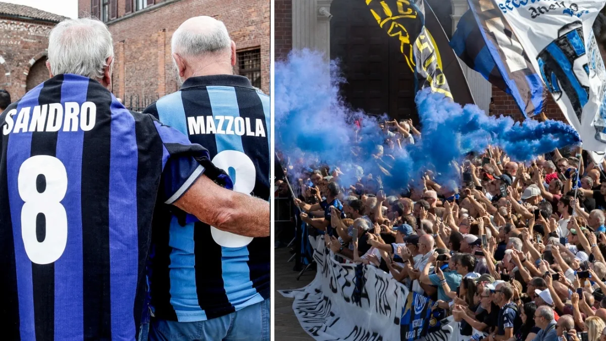 L'abbraccio universale per Sandro Mazzola: gli stendardi di Inter e Milan, il passaggio da pelle d'oca di Marotta