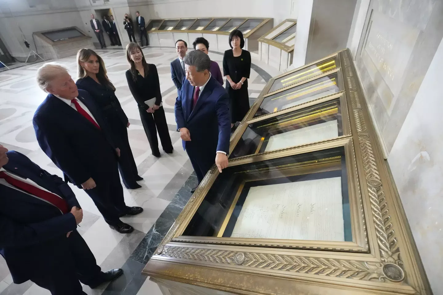 Trump caps Xi visit with a trip to the National Archives to showcase America's young democracy