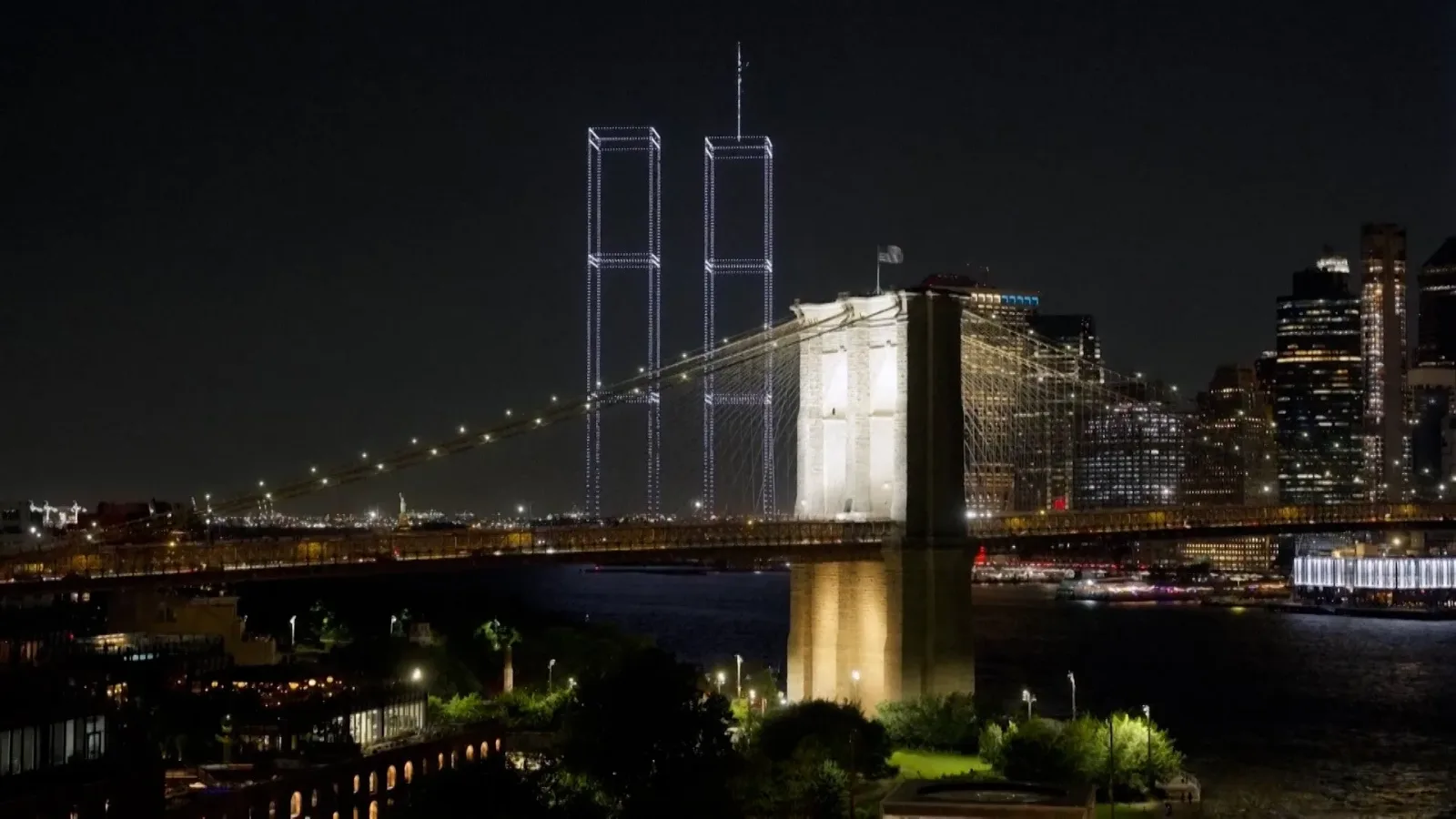 Drones recreate Twin Towers in tribute ahead of 9/11 anniversary
