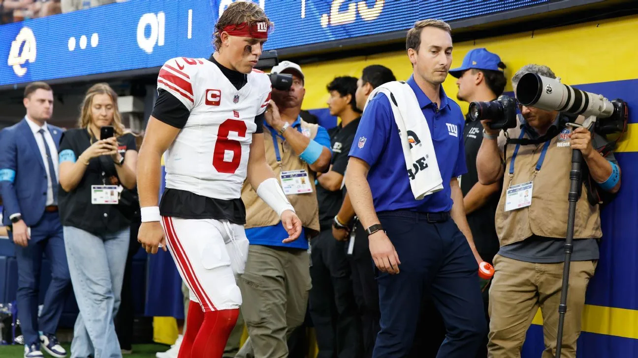 Sources: Giants QB Dart out for extended period, possibly rest of season